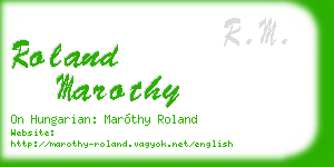 roland marothy business card